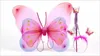 Children Girls Butterfly cosplay props 3pcs sets Wings hairband Fairy stick Kids Holloween Christmas Festivals Costume Ball Angel Party A08