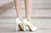 Lüks Zarif Düğün Gelin Ayakkabı Taklit İmitasyon İnci Süper Yüksek Topuk Gelinlik Ayakkabı ile Kadın Parti Balo Ayakkabı