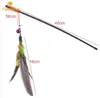 Top quality Pet cat toy Cute Design bird Feather Teaser Wand Plastic Toy for cats Color Multi Products For pet G1116242V