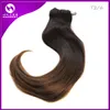 Ombre Clip In Hair Extensions 1sets / Lot Ombre Clip In Hair Extensions Human Hair Färg T8 Sliver Grå Clip In Human Hair