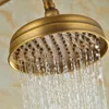 Wholesale And Retail Classic Antique Brass 8" Round Rain Shower Faucet Set Tub Spout Mixer Tap W/ Hand Shower Sprayer