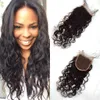 Brazilian Water Wave Human Hair Lace Closure With Baby Hair Virgin Wet And Wavy Swiss Lace Closure G-EASY