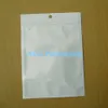 10.5x15cm (4.1 "x5.9") Beyaz / Temizle Fermuar Kilit Plastik Perakende Poly Çanta Fermuar Çanta Perakende Paketi ile asın delik Packaging