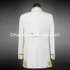 Nouveauté Tuxedos de marié blanc avec broderie dorée costume pour hommes garçons d'honneur costumes de mariage pour hommes costumes de bal veste pantalon gilet G341L