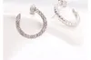 925 Sterling Silver Stadniny Kolczyki Moda Biżuteria Litera C Pełna Cyrkon Diamentowy Kryształ Proste Mruganie Kolczyk Dla Kobiet Dziewczyny 100szt