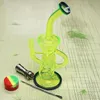 Newest Colored glass bong with Domeless Titanium nail Faberge Water pipe Glass Bongs Water Pipes Recycler Filter Percolators Smoking