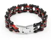 16 MM Largura Pesado Do Punk Vermelho Pulseira de Bicicleta Dos Homens de Aço Inoxidável 316L Masculino Mens Preto Motociclista Bicicleta Pulseiras Cadeia de Jóias