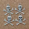 150 pièces alliage "pirate crâne et os croisés" pendentif à breloques pour la fabrication de bijoux résultats 20*24mm A-128