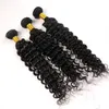 Brasilianska Virgin Hair Weaves Mänskliga hårbuntar Deep Wave Curly Wefts 8 ~ 34inch 100% obearbetade peruanska malaysiska indiska hårförlängningar