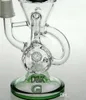 NEW Double Recycler Glass Vattenrör Glasrör Glas Bong 8.5 "Storlek med 14,4 mm led