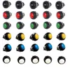 100% nuovo di zecca 30 pezzi nero rosso verde giallo bianco blu 12 mm interruttore a pulsante momentaneo impermeabile