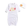 Kids Clothing Long Sleeve Little Sister Baby Girl Clothes Sets Coming Home Outfit Baby Gown Hat Set Baby Sleeping Bag Sleepwear Sleepsuit