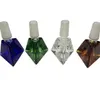 Heady colored Triangle Glass bowls Smoking bowl Glass water pipes male bowl 14 & 18mm free ship