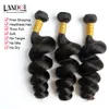 3Pcs Lot 8-30Inch Cambodian Loose Wave Wavy Virgin Hair Grade 7A Unprocessed Human Hair Weaves Bundles Natural Black Extensions Double Wefts