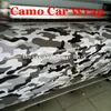 Emballage de voiture en vinyle camouflage arctique blanc noir gris avec dégagement d'air couvertures de style de voiture camouflage film autocollants de voiture de camouflage de neige 1,52 x 30 m/rouleau