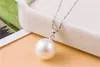 Yhamni Mode Original 925 Sterling Silver Pearl Pendant Halsband för Kvinnor Silver Kedjor Uttalande Halsband Smycken Partihandel BKN012