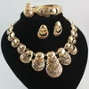 T GG Collana Vendita calda Africa Dubai Placcato oro 18 carati Set di gioielli da sposa di moda Collana braccialetto Orecchino Anello Set di gioielli da ballo