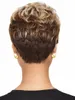 Parrucca riccia corta e soffice da donna europea americana parrucche sintetiche per capelli sintetici sfumati marroni misti oro parrucche per cosplay fibra ad alta temperatura per donna