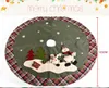 DHL Gratis Burlap Material Bomull Ruffle Julgran Kjolar 50 tum Broderade Julmaterial Ornament 8 Mönster Julgran Kjol