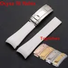 Rose Gold Clasp OcYSA Black SUB 20mm Durable Waterproof Band Watch Bands Watches Accessories Folding Buckle Rubber Strap229Q