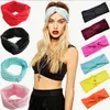 Fashion Candy Colors Kvinnor Sträcka Twist Headband Turban Soft Sport Yoga Head Wrap Bandana Headwear Böhmen stil Hårtillbehör