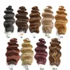 ELIBESS HAIR - 16"- 24" #613 WAVY Micro Ring Loop Hair Extensions Double Beads 1g/s 100s/lot 613 Blonde Body Wave Human Hair