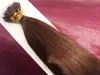 DHL Livraison gratuite 100% Indien humain cheveux produits 5A 16 "- 26" 1g / s 100s / set bout de bâton nano anneau extensions de cheveux 4 # brun moyen