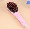 HQT-906 White Pink Straightening Irons Come With LED Display Electric Straight Hair Comb Brush US EU AU UK Plug with Black Box 40pcs/lot DHL