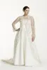 2016 Plus Size Two Pieces Wedding Dresses Strapless A Line Bridal Gowns With Sheer Long Sleeve Lace Jacket Custom Made Wedding Dresses