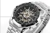 Hot 2024 Winner Brand Luxury Sport Men Automatic Skeleton Mechanical Military Watch Men full Steel Stainless Band reloj