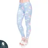 DHL za darmo! 10 sztuk / partia Legginsy Kobiety Rainbow Legins Unicorn Chmury Gwiazdy Drukowanie Przytulne Legging Kobieta Wysoka Talia Dorywczo Legginsy