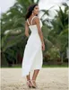 Short Beach Wedding Dresses For Bride A Line Tea Length Ruched Chiffon Bridal Gowns Plunging Neckline Wedding Gowns Stylish Cheap Customize