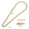 Rostfritt stål 24K Solid Gold Electroplate Casting Clasp W Diamond Cuban Link Nalband Armband för män Curb Chains Smycken Set253C