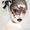 Sexig Exquisite Cutout Lace Eye Masks Blodages Masquerade Fancy Party Masks Black