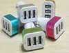 3 USB -portar Bil Charger Metal Ring 5V 51A Universal Colorful Adapter för iPhone 6 Samsung Note 4 DHL3725357