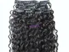 new style Mongolian human curly hair weft clip in hair extensions unprocessed curly natural black color human extensions can be dy4305284