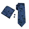 Schnelles Verschiffen Herren Krawatte Blaue PAIAFY Seide Hanky ​​Manschettenknöpfe Set Jacquard gewebt Seide Mens Krawatte Set Geschäftsarbeit Formale Besprechung Freizeit N-0981