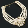 Cadenas colgantes de flores de perlas blancas, conjunto de collar y aretes para novia de boda ()xxscj2)