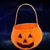 Halloween Props Trick or Treat Pumpkin Candy Bag Basket Cute Smile Face Children Non-woven Gift Handhold Pouch Tote Bag Party Decoration Toy