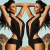 Wholesale-  2017 Hot Sales One Piece Swimsuit Swimwear Women Plus Size Swim wear Solid Swimsuit Sexy Monokini Bikinis china clothes