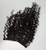 Clip in Human Hair Extensions, Diepe Golf Krullend Braziliaanse Remy 7 stks Clips-on Hair Weeft, 8-24 '' Top-up Braziliaanse Virgin Clip Ins