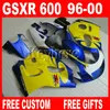 Anpassa Paint Fairing Kit för Suzuki Srad GSXR600 96 97 98 99 00 GSXR750 Fairings Red Flames GSXR 600 750 1996 1997 1998 1999 2000 5M6G