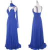 Rzeczywisty obraz Wysokiej Jakości Mather Bride Matka Of The Dresses Royal Blue Wedding Party Dress Dress Zroszony V Neck Szyfonowa Suknia