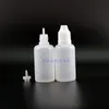 100 st 30 ml LDPE PE -plastdropparflaskor med barnsäkra mössor och spetsar långa bröstvårtor pressbara flaskor