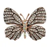 Mode Butterfly Brosch Guldpläterad Smycken Big Drill Diamant För Kvinnor Emeral Crystal Pin Brooches Fashion Scarf Bijoux Tillbehör