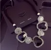 Mode Vintage Halsband Aussage Halskette Frauen Bijoux Seil Kette Harz Geometrische Halsketten Anhänger Große Klobige Halsketten