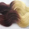 bande dans les extensions de cheveux blond ombre Brésilien Vierge Cheveux corps vague 40 pcs 100g blond bande de cheveux humains