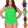 Ny Tassel Bikini Badkläder Kvinnors Sexig Hög Waisted Push Up Fringe Bikini Kvinnor Badstrand Swim Suit Wear Bikinis Plus Storlek Baddräkt