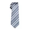 Tie Set for Men Gray Stripe Hankerchief Cufflinks Jacquard Woven Mens Tie Set Business Work Formal Wedding N-0589310E