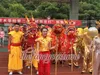 Mascot Kostym Kinesisk Traditionell Kultur Dragon 12.7M Kid Size Golden Plated Dance Folk Festival Celebration Spring Day